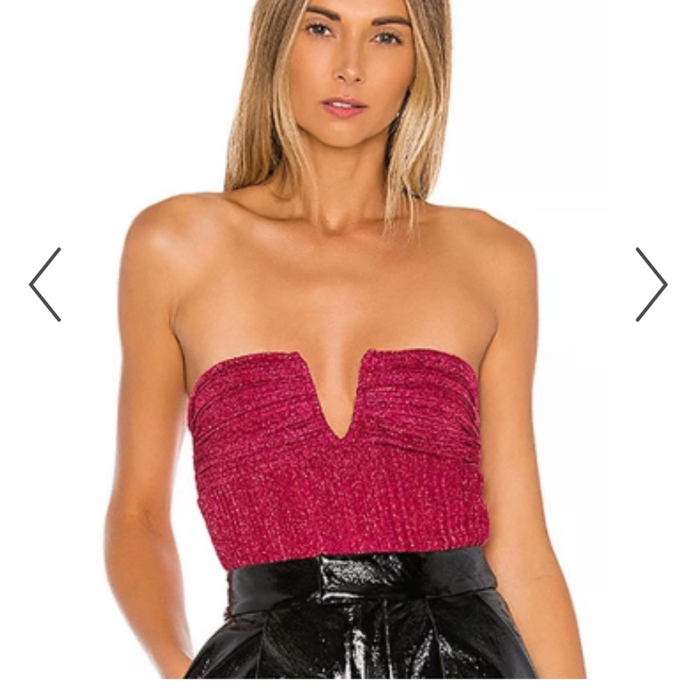 Elegant Strapless Pink Top